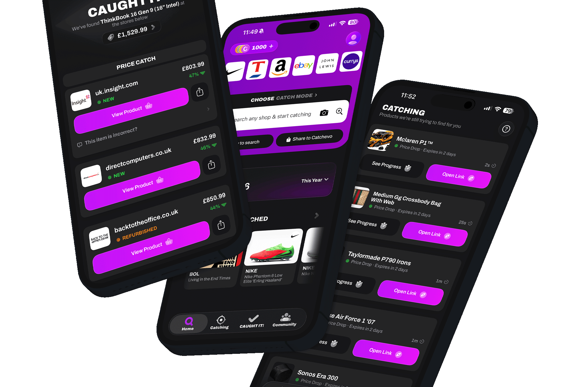 Catchevo app screenshots